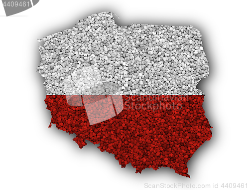 Image of Textured map of Poland in nice colors