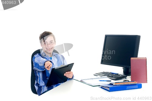 Image of Teenager student doing homework