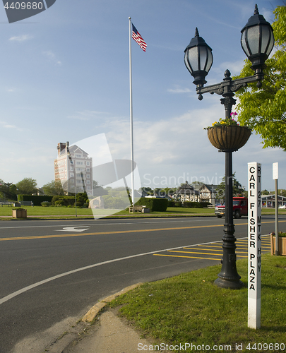 Image of editorial Montauk, New York village green