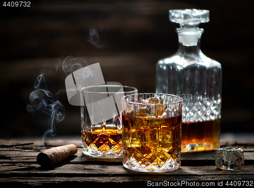 Image of Glasses and a decanter