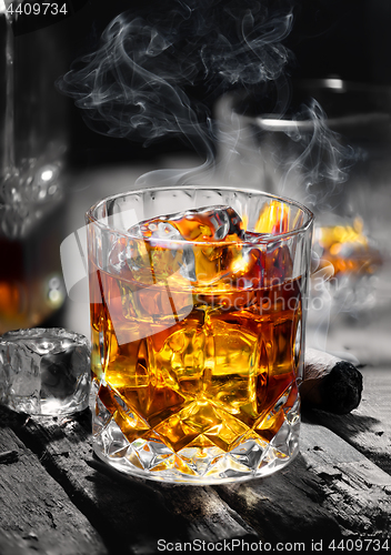 Image of Whiskey on an old table