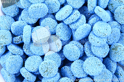 Image of blue jelly gumdrop sweet background