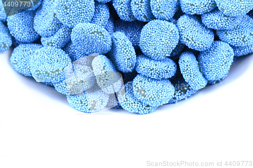 Image of blue jelly gumdrop sweet background