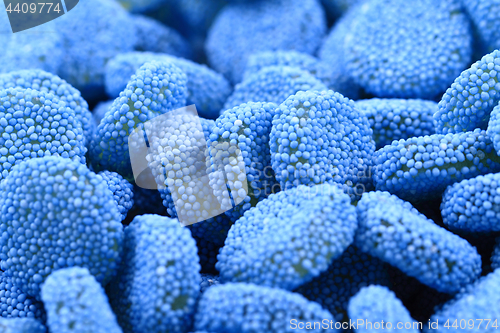 Image of blue jelly gumdrop sweet background