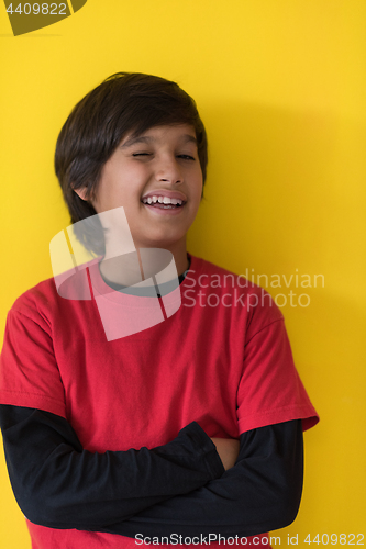Image of Portrait of a happy young boy