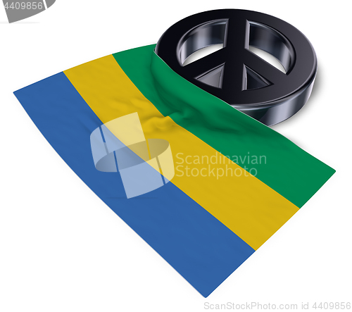 Image of peace symbol and flag of gabon