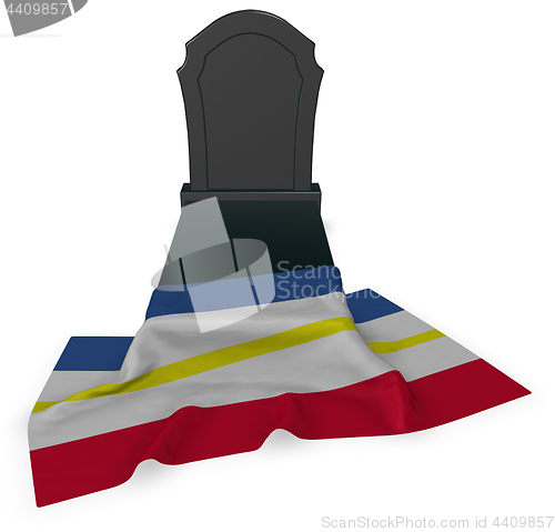 Image of gravestone and flag of mecklenburg-vorpommern