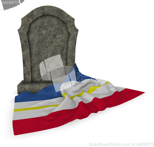 Image of gravestone and flag of mecklenburg-vorpommern