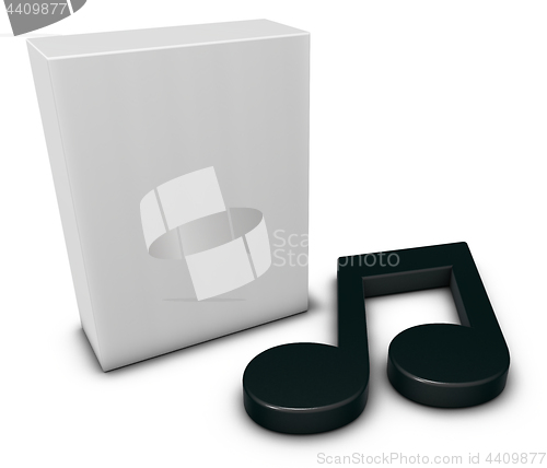 Image of music note and box