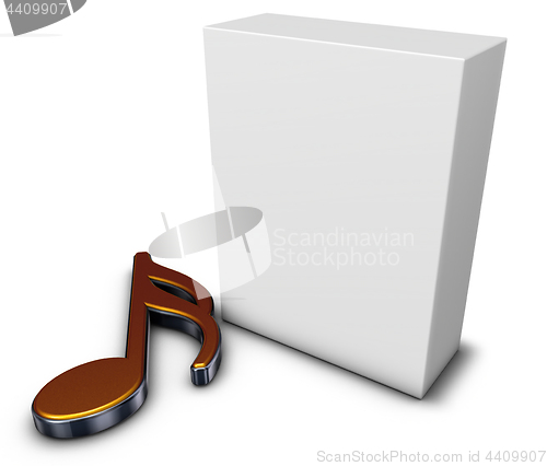 Image of music note and box