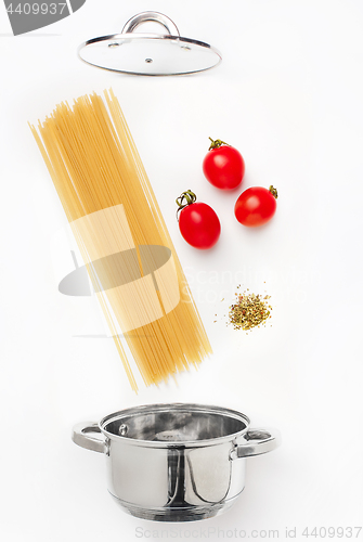 Image of Macaroni pasta with tomato sauce close up