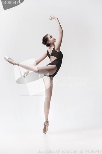 Image of Young classical dancer isolated on white background.