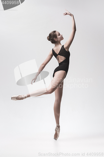 Image of Young classical dancer isolated on white background.