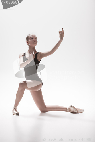 Image of Young classical dancer isolated on white background.