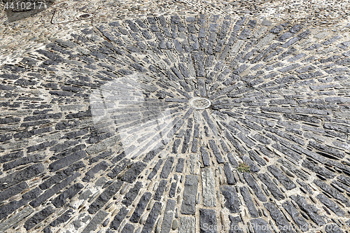 Image of Closeup of patterned walkway texture