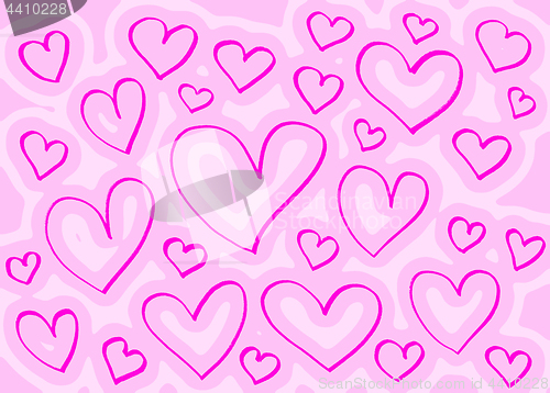 Image of Abstract pink background with hearts