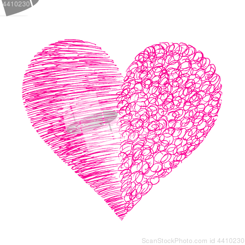 Image of Abstract bright heart on white background