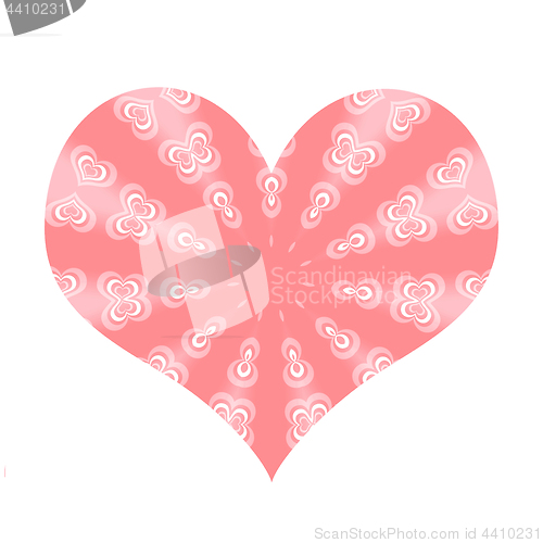 Image of Pink heart with abstract pattern