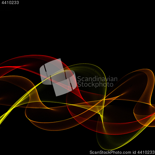 Image of Abstract color fume shapes on black