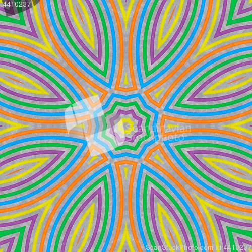 Image of Abstract concentric pattern from colorful lines