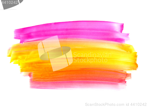 Image of Bright watercolor paint shape on white background