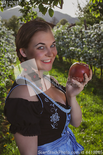 Image of Bavarian Girl with Apple