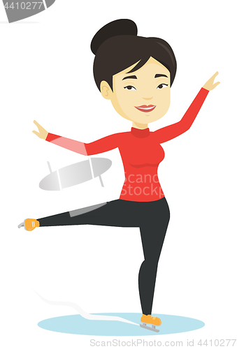 Image of Female figure skater vector illustration.