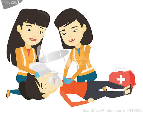 Image of Paramedics doing cardiopulmonary resuscitation.