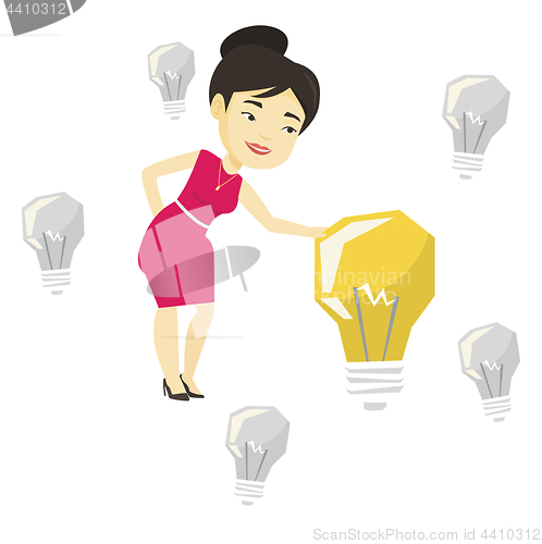 Image of Asian businesswoman having business idea.