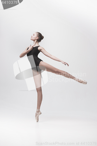 Image of Young classical dancer isolated on white background.