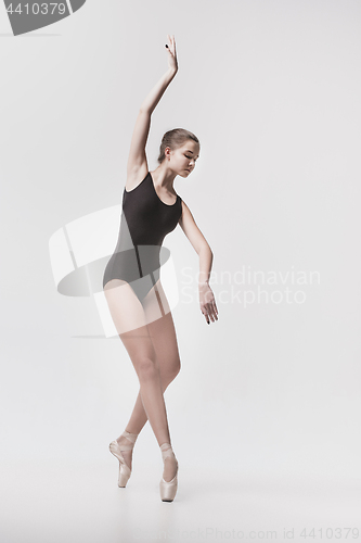 Image of Young classical dancer isolated on white background.