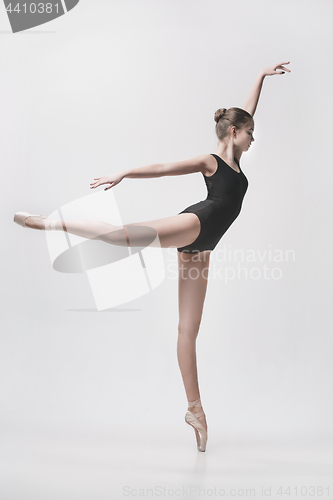 Image of Young classical dancer isolated on white background.