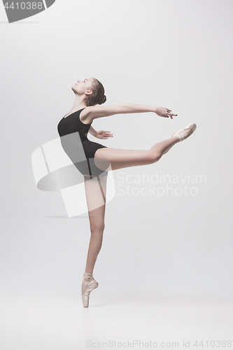 Image of Young classical dancer isolated on white background.