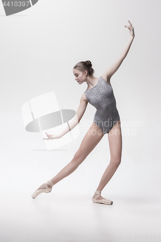 Image of Young classical dancer isolated on white background.