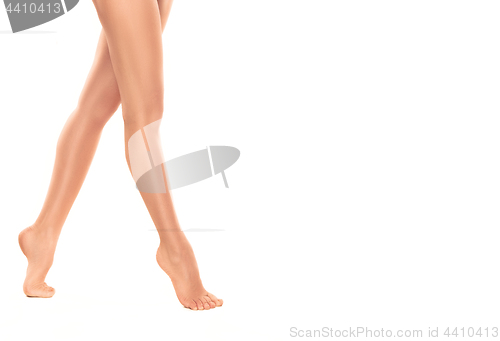 Image of Beautiful smooth and shaved woman\'s legs.