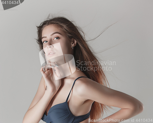 Image of face of a beautiful young girl with a clean fresh face close up