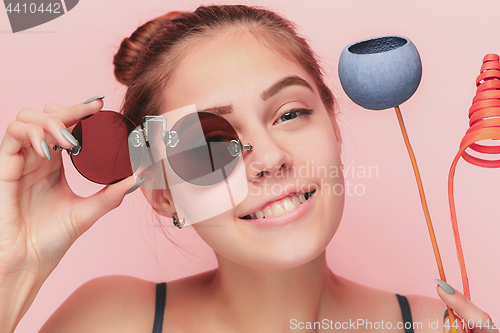 Image of face of a beautiful young girl with a clean fresh face close up