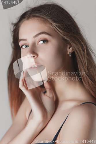 Image of face of a beautiful young girl with a clean fresh face close up