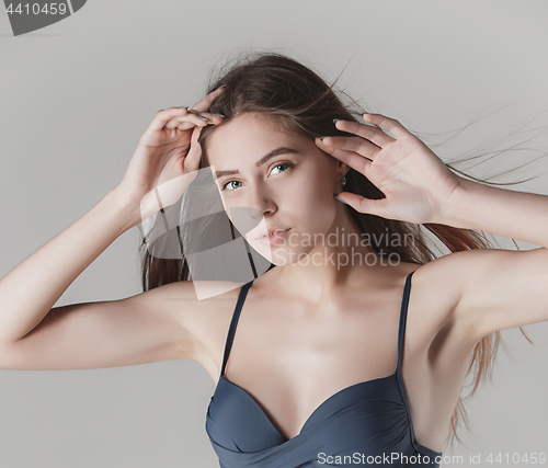 Image of face of a beautiful young girl with a clean fresh face close up