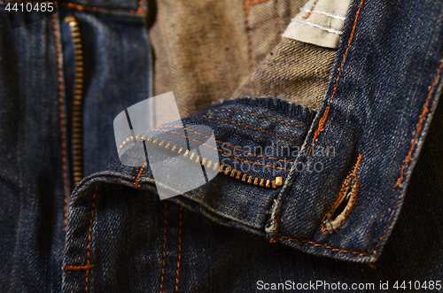 Image of Denim jeans with fashion design.