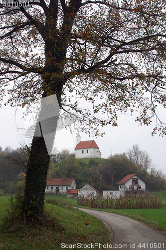Image of Beautiful small rural church in Croatia