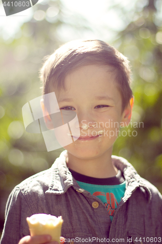 Image of Boy eating ice cream