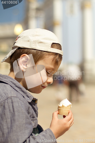 Image of Boy eating ice cream