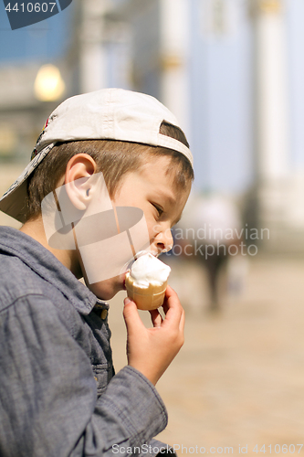 Image of Boy eating ice cream