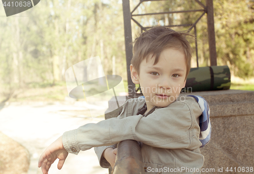 Image of Happy child playing outdoors