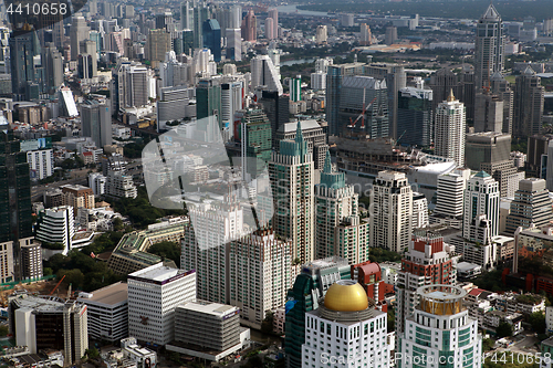 Image of Bird eye view of Bangkok buildings