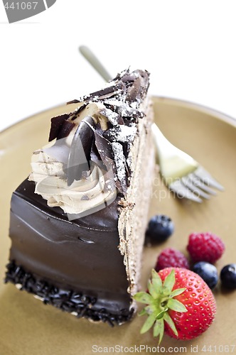 Image of Slice of chocolate cake