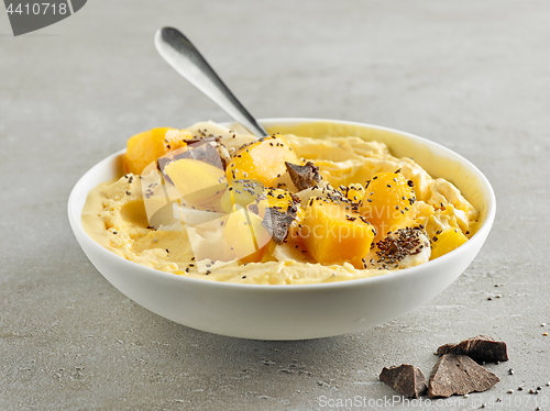 Image of smoothie bowl of frozen banana and mango