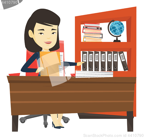 Image of Office worker working with documents.