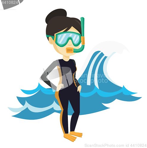 Image of Young scuba diver vector illustration.